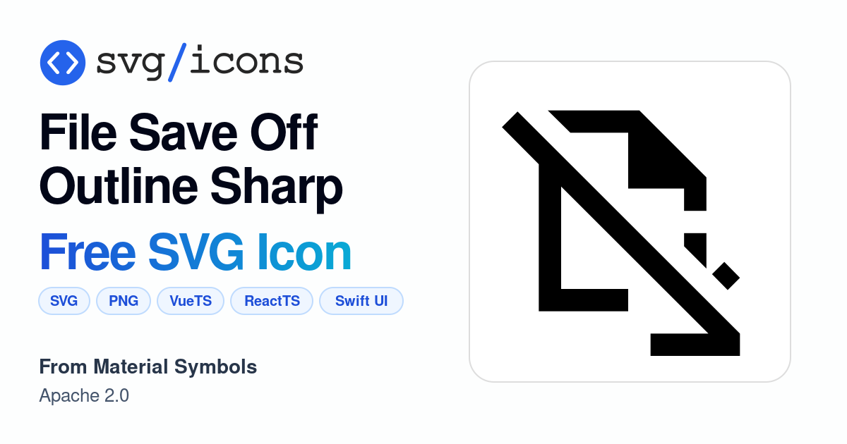File-save-off-outline-sharp SVG Icon - Free File-save-off-outline-sharp ...