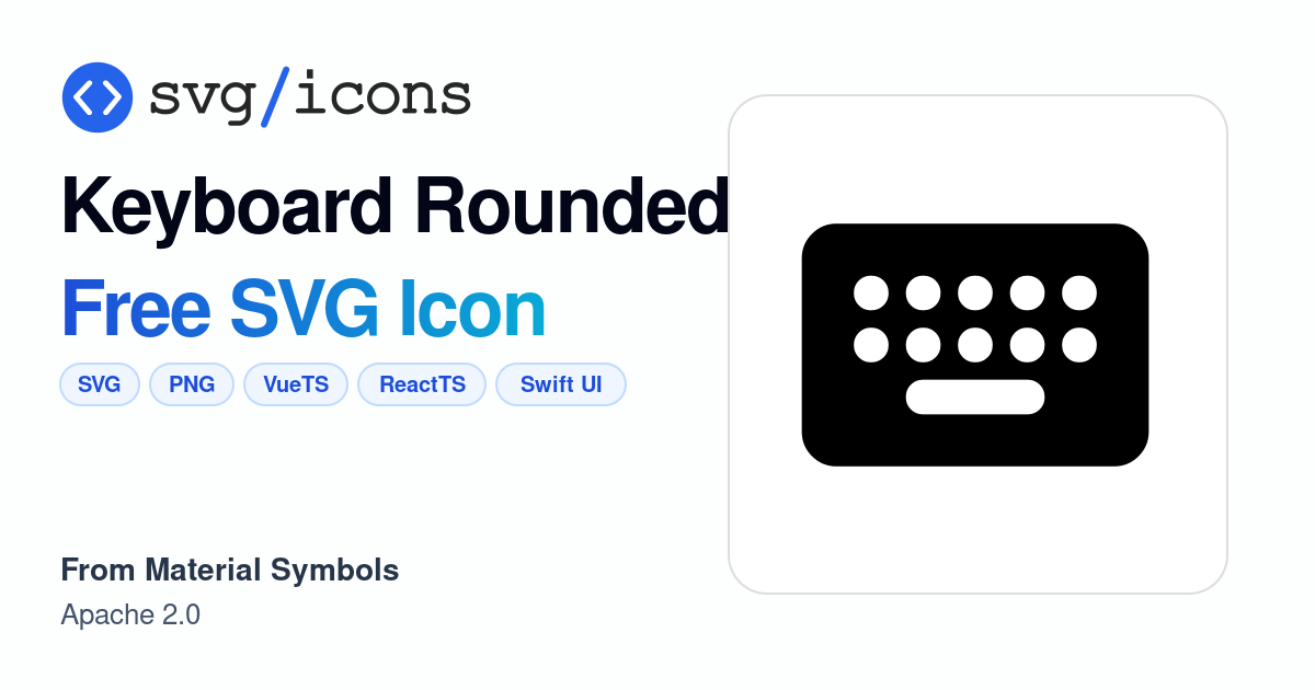 Keyboard-rounded SVG Icon - Free Keyboard-rounded PNG & SVG Download