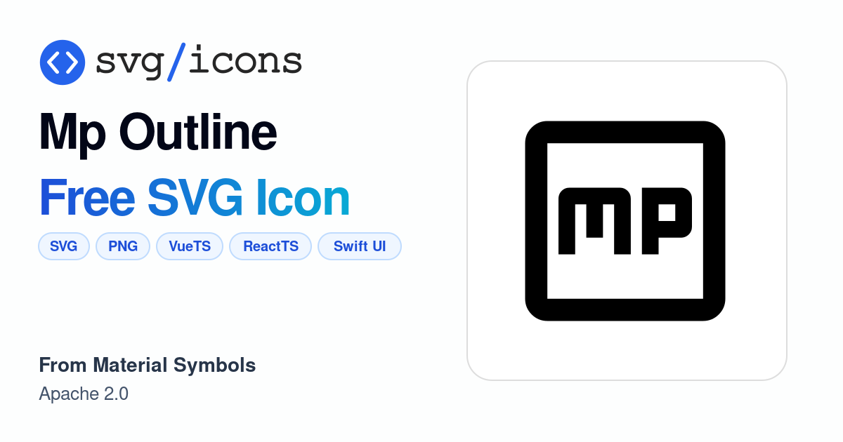 Mp-outline SVG Icon - Free Mp-outline PNG & SVG Download