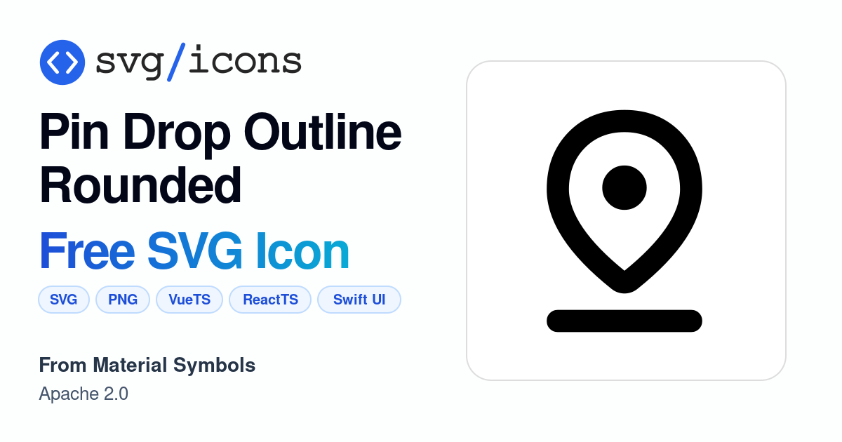 Pin-drop-outline-rounded SVG Icon - Free Pin-drop-outline-rounded PNG ...
