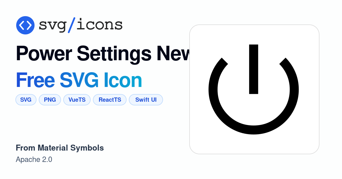 Power-settings-new SVG Icon - Free Power-settings-new PNG & SVG Download