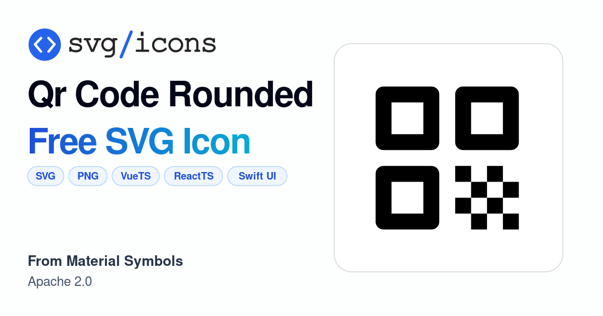 Qr-code-rounded SVG Icon - Free Qr-code-rounded PNG & SVG Download