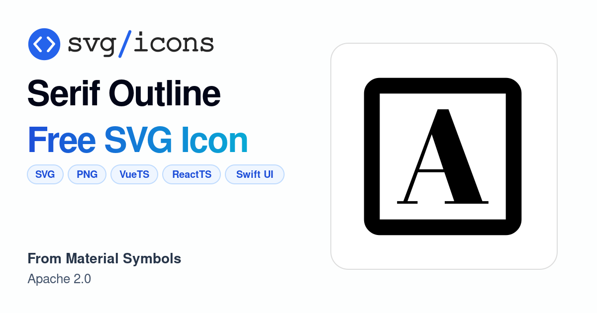 Serif-outline SVG Icon - Free Serif-outline PNG & SVG Download