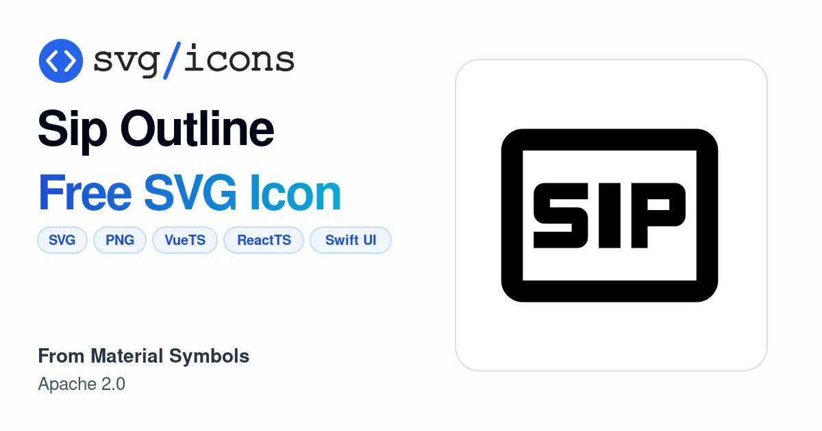 Sip-outline SVG Icon - Free Sip-outline PNG & SVG Download