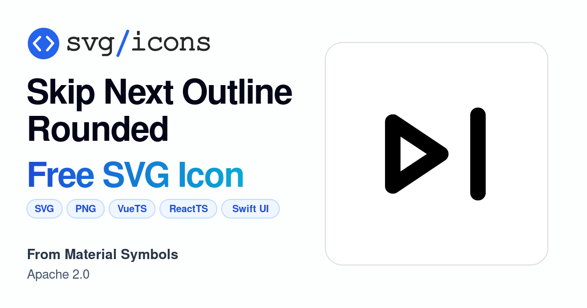 Skip-next-outline-rounded SVG Icon - Free Skip-next-outline-rounded PNG ...