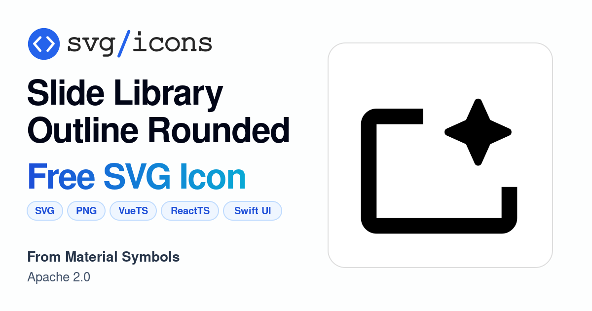 Slide-library-outline-rounded SVG Icon - Free Slide-library-outline ...