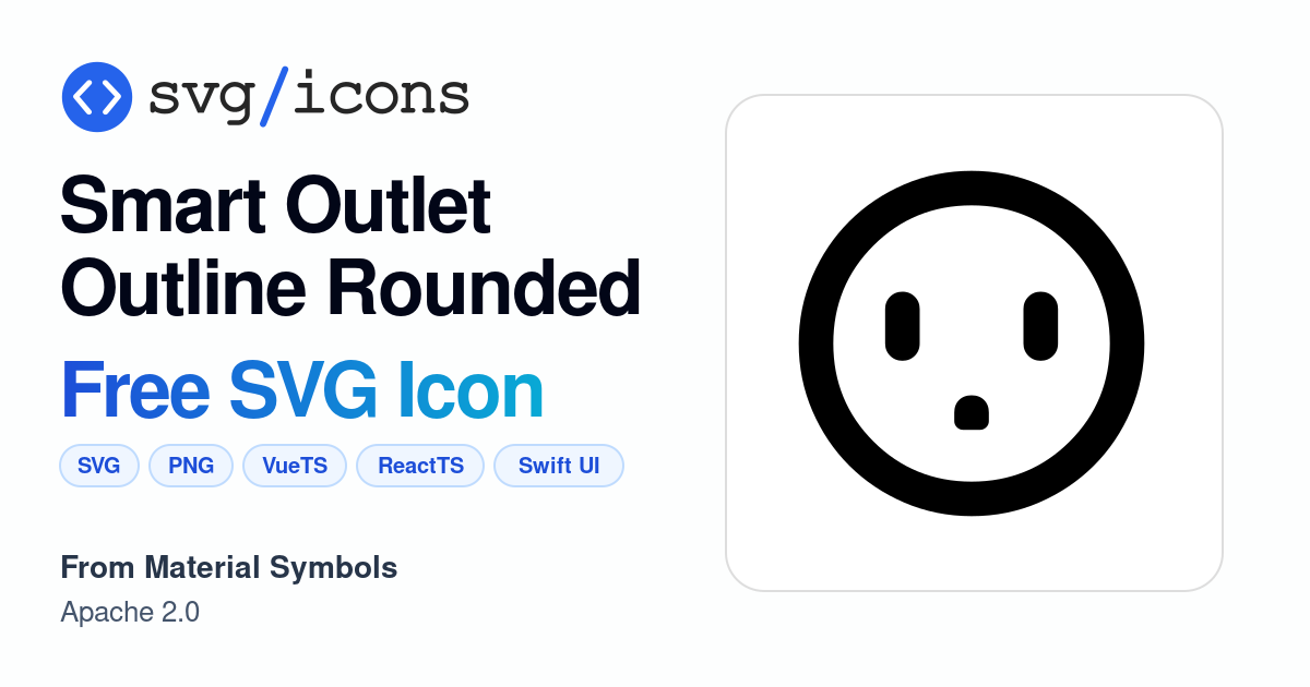 Smart-outlet-outline-rounded SVG Icon - Free Smart-outlet-outline ...