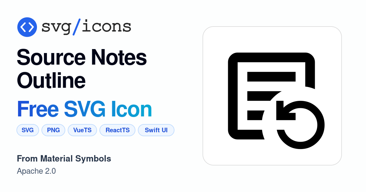 Source-notes-outline SVG Icon - Free Source-notes-outline PNG & SVG ...