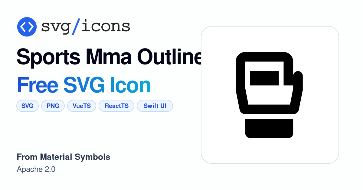 Sports-mma-outline SVG Icon - Free Sports-mma-outline PNG & SVG Download