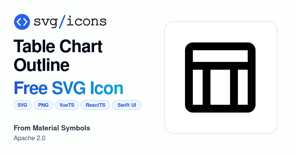 Table-chart-outline SVG Icon - Free Table-chart-outline PNG & SVG Download