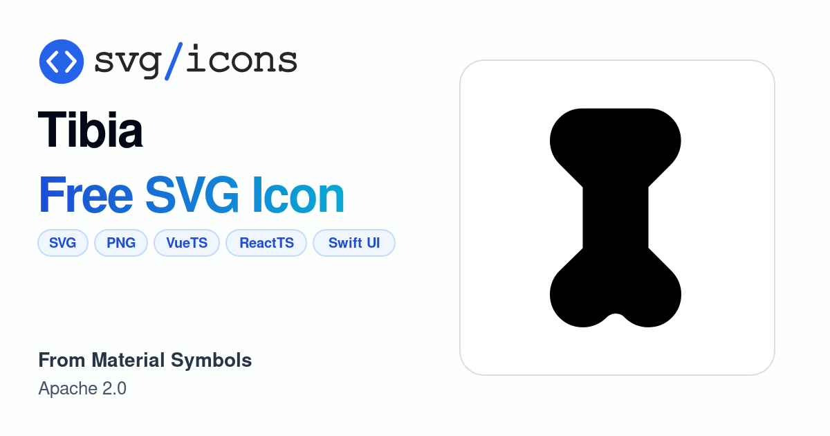 Tibia SVG Icon - Free Tibia PNG & SVG Download