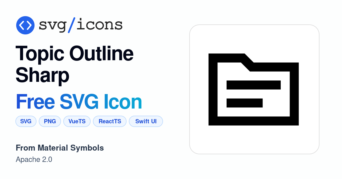 Topic-outline-sharp SVG Icon - Free Topic-outline-sharp PNG & SVG Download