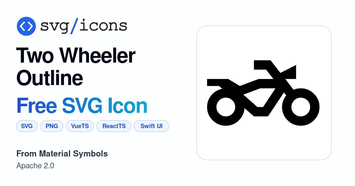 Two-wheeler-outline SVG Icon - Free Two-wheeler-outline PNG & SVG Download