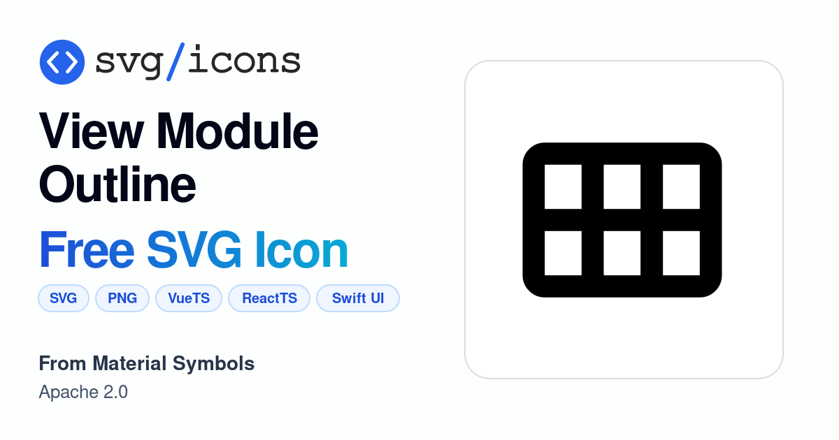View-module-outline SVG Icon - Free View-module-outline PNG & SVG Download