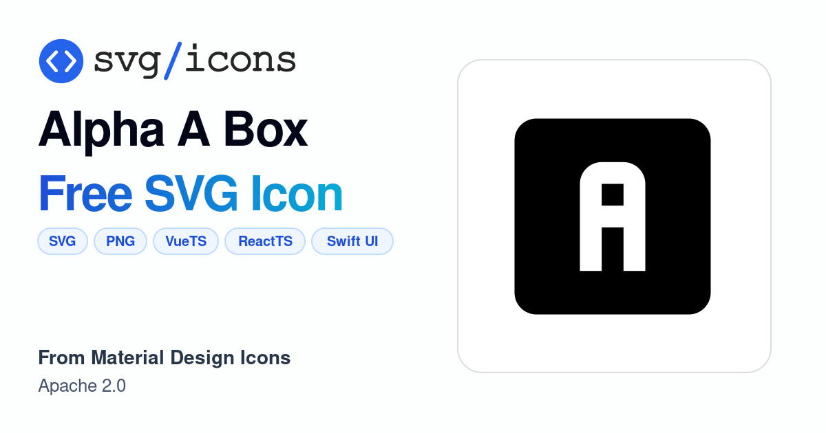 Alpha-a-box SVG Icon - Free Alpha-a-box PNG & SVG Download