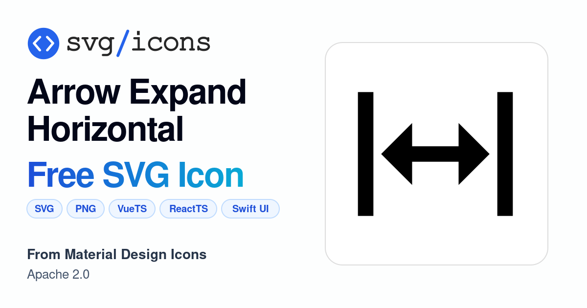 Arrow-expand-horizontal SVG Icon - Free Arrow-expand-horizontal PNG ...