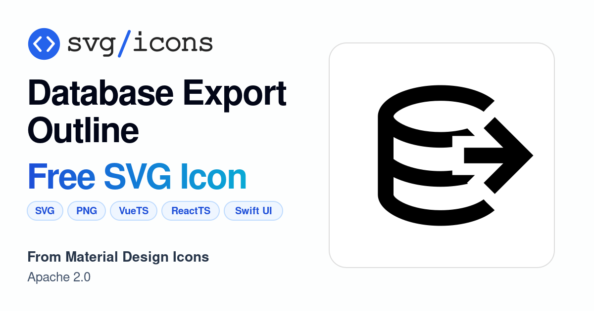Database-export-outline SVG Icon - Free Database-export-outline PNG ...