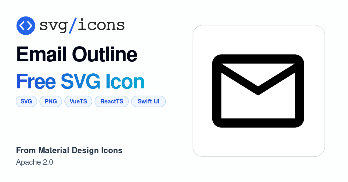 Email-outline SVG Icon - Free Email-outline PNG & SVG Download