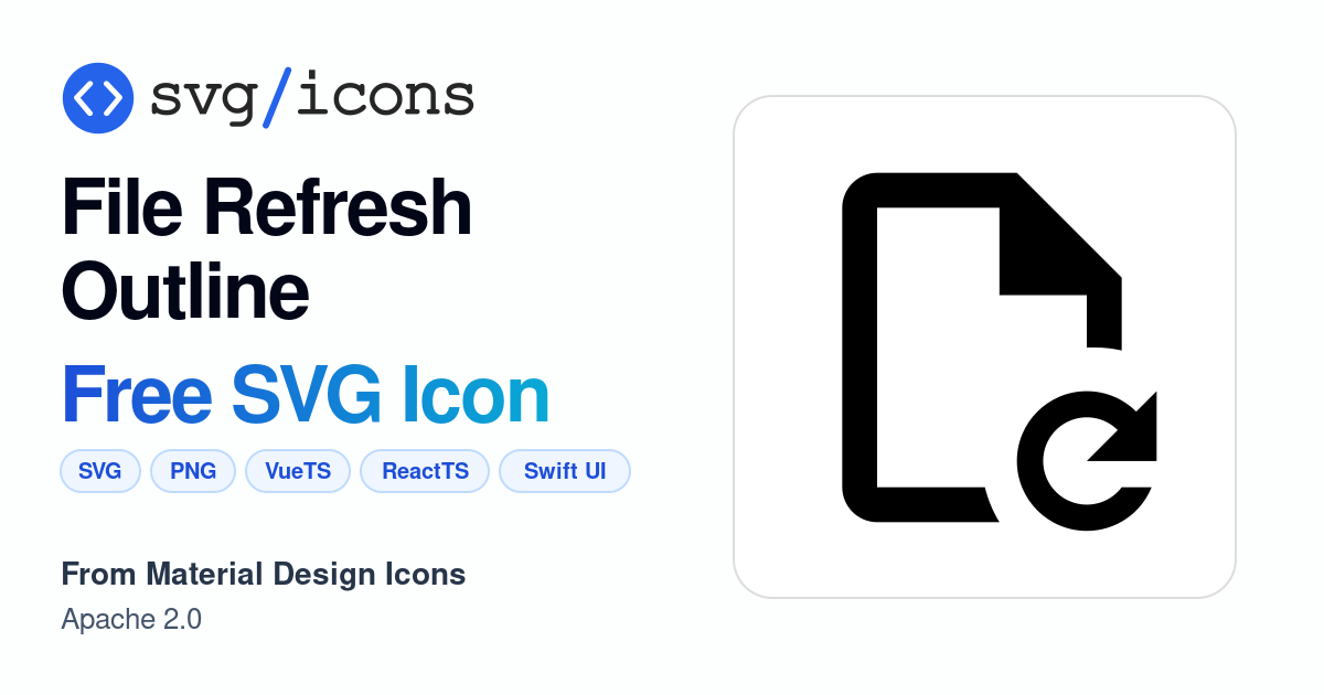 File-refresh-outline SVG Icon - Free File-refresh-outline PNG & SVG ...