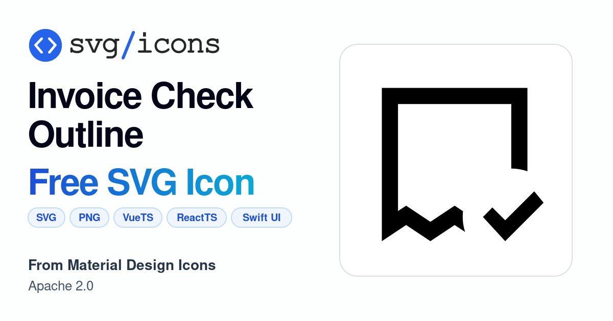 Invoice-check-outline SVG Icon - Free Invoice-check-outline PNG & SVG ...