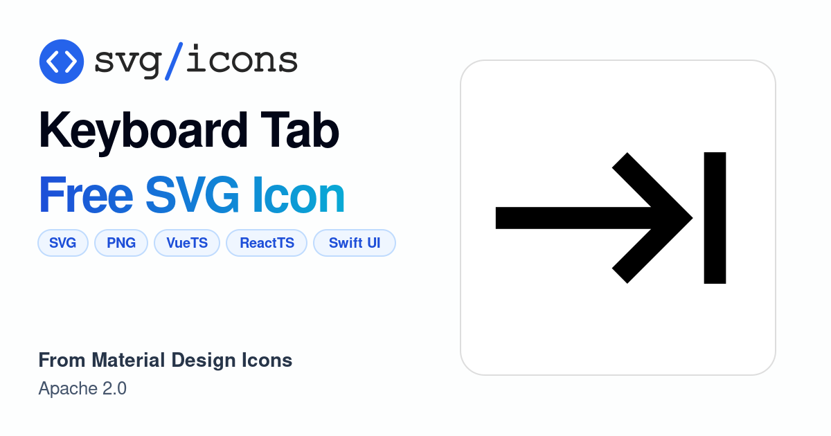 Keyboard-tab SVG Icon - Free Keyboard-tab PNG & SVG Download