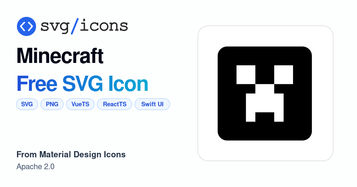 Minecraft SVG Icon - Free Minecraft PNG & SVG Download