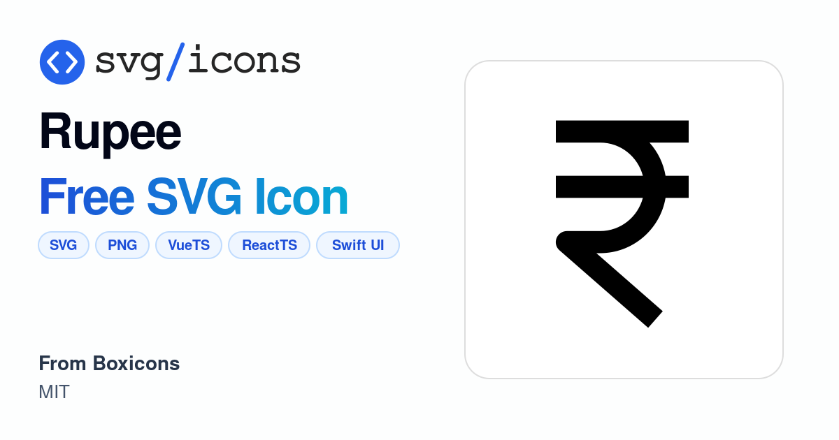 Rupee SVG Icon - Free Rupee PNG & SVG Download