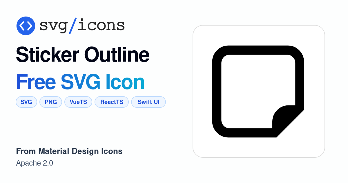 Sticker-outline SVG Icon - Free Sticker-outline PNG & SVG Download