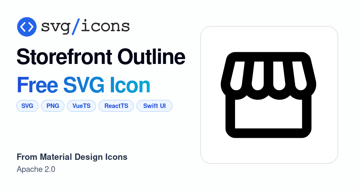 Storefront-outline SVG Icon - Free Storefront-outline PNG & SVG Download