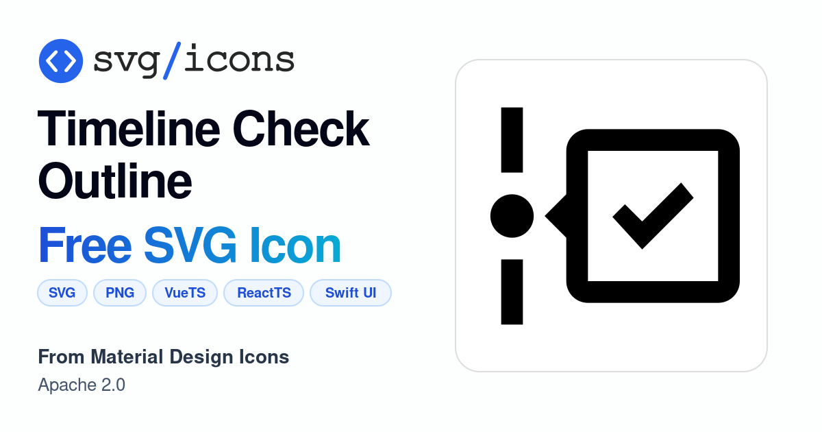 Timeline-check-outline SVG Icon - Free Timeline-check-outline PNG & SVG ...