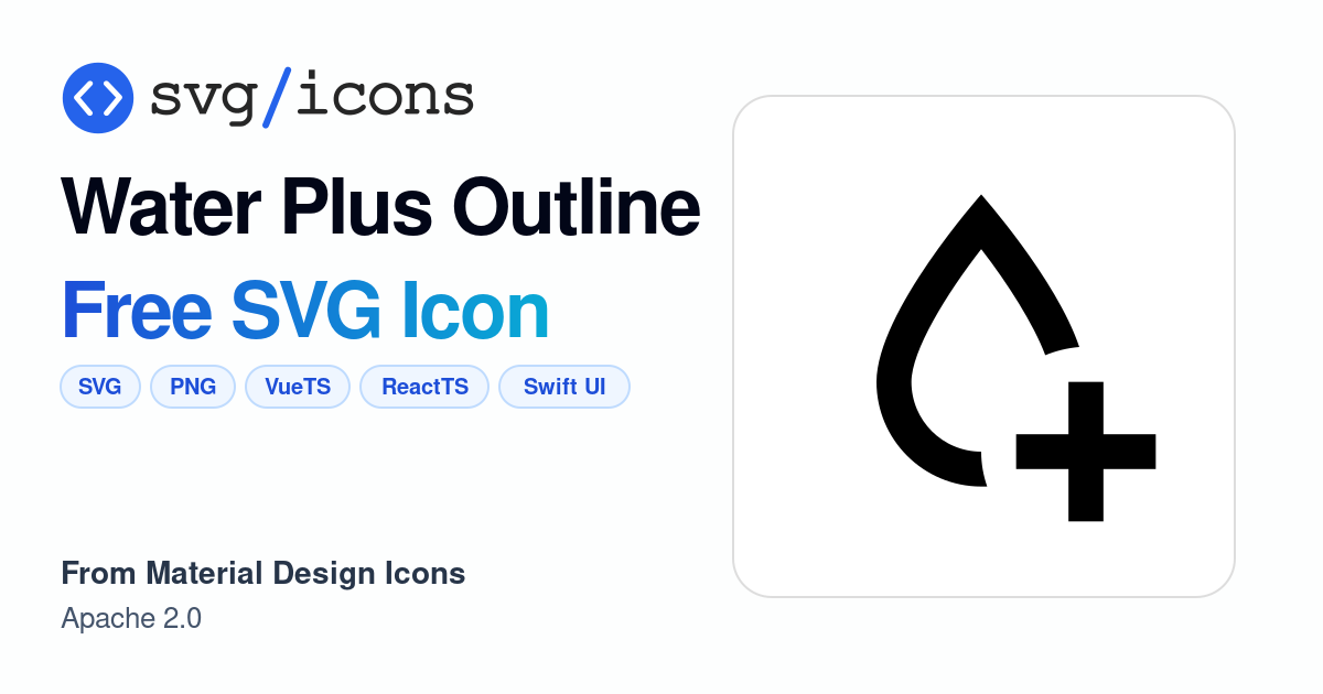 Water-plus-outline SVG Icon - Free Water-plus-outline PNG & SVG Download