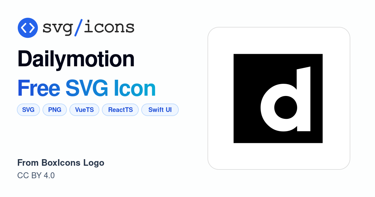 Dailymotion SVG Icon - Free Dailymotion PNG & SVG Download