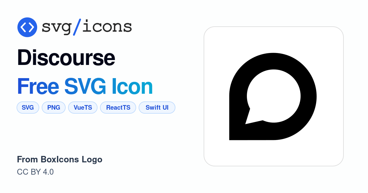 Discourse SVG Icon - Free Discourse PNG & SVG Download