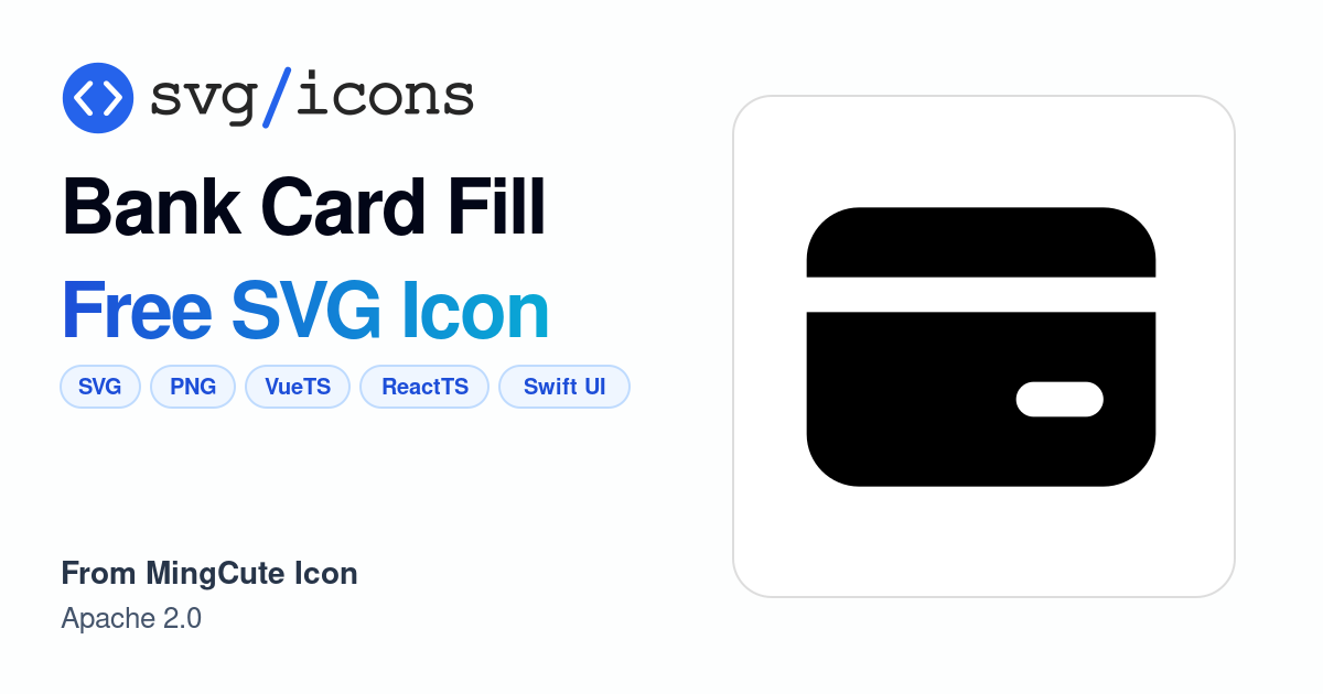 Bank-card-fill SVG Icon - Free Bank-card-fill PNG & SVG Download