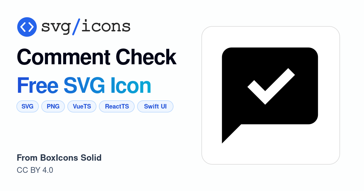 Comment-check SVG Icon - Free Comment-check PNG & SVG Download
