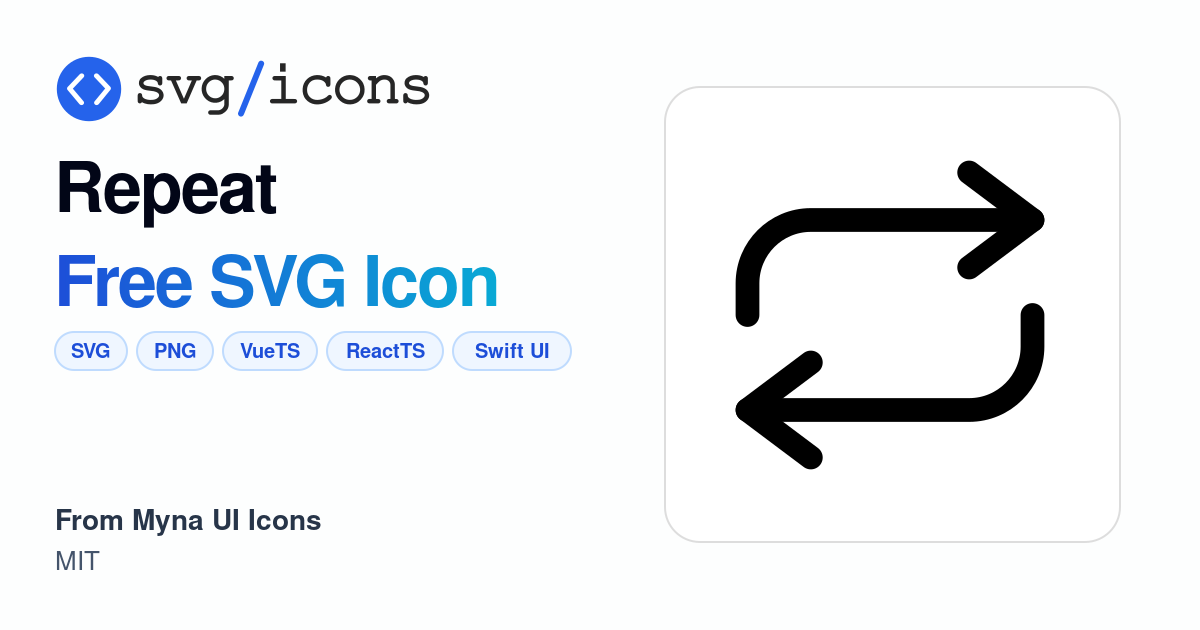 Repeat SVG Icon - Free Repeat PNG & SVG Download