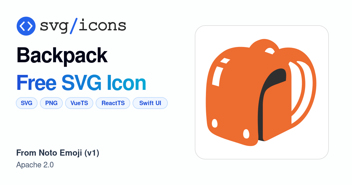 Backpack SVG Icon - Free Backpack PNG & SVG Download