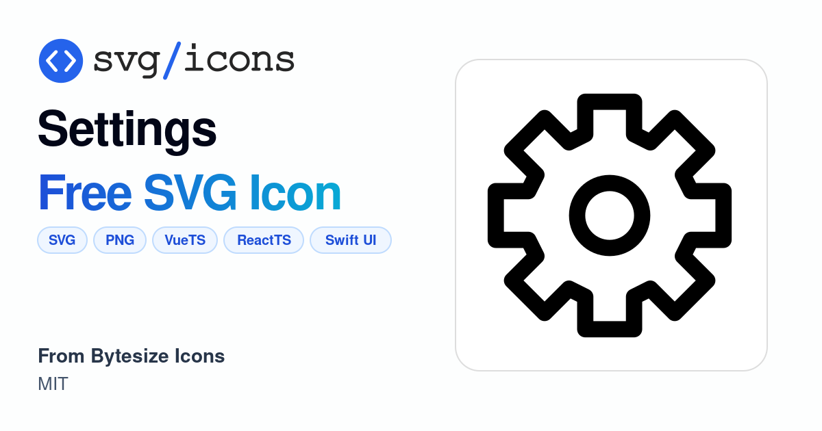 Settings SVG Icon - Free Settings PNG & SVG Download