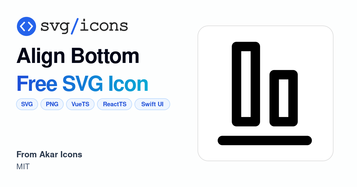 Align-bottom SVG Icon - Free Align-bottom PNG & SVG Download
