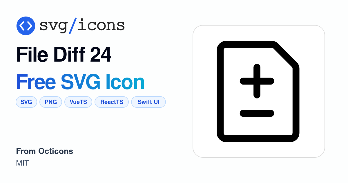File-diff-24 SVG Icon - Free File-diff-24 PNG & SVG Download