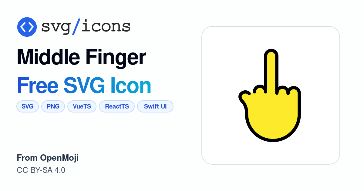 Middle-finger SVG Icon - Free Middle-finger PNG & SVG Download