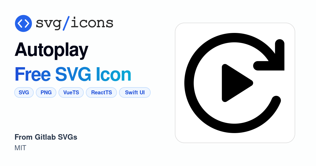 Autoplay SVG Icon - Free Autoplay PNG & SVG Download