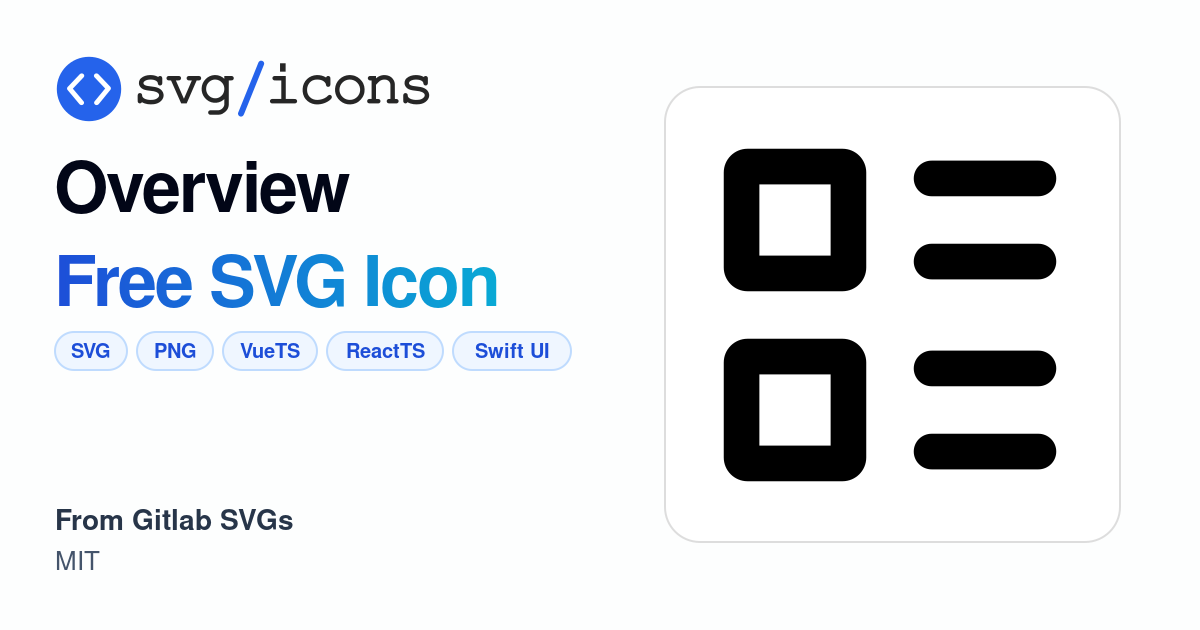 Overview SVG Icon - Free Overview PNG & SVG Download
