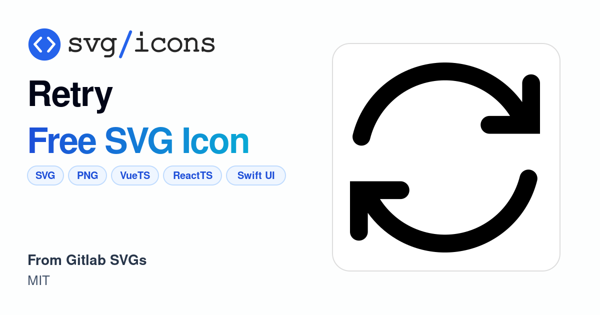 Retry SVG Icon - Free Retry PNG & SVG Download