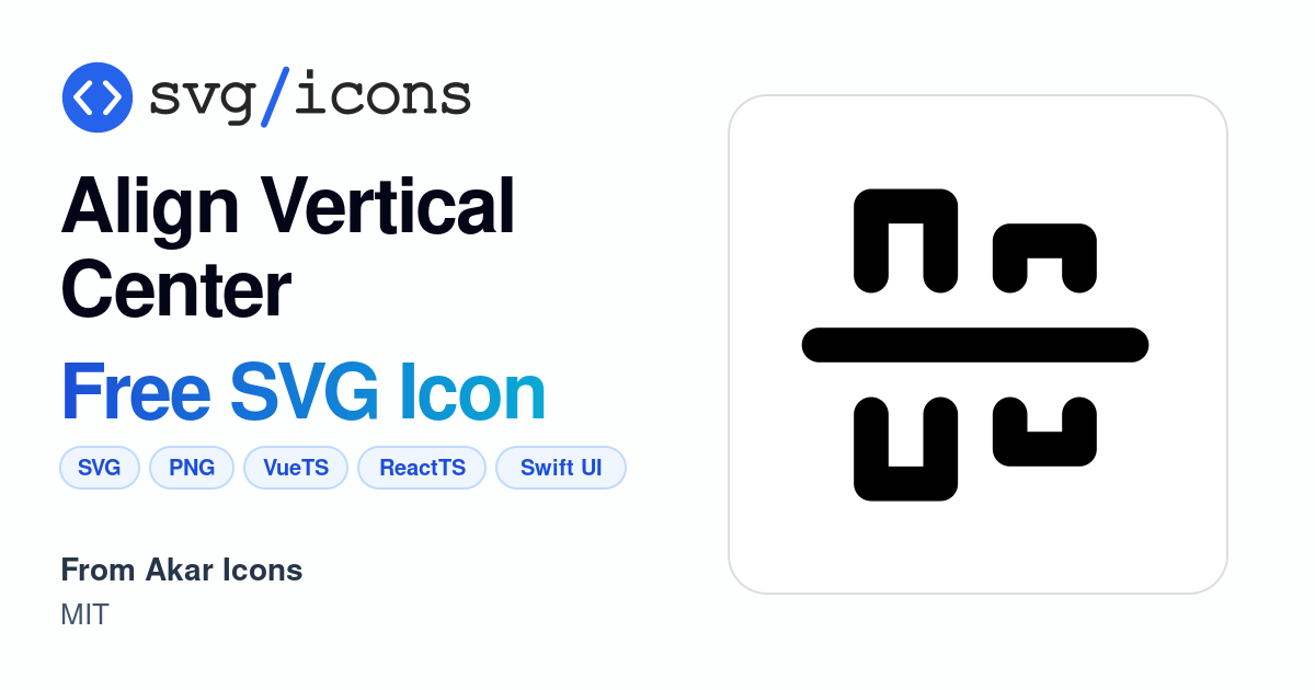 Align-vertical-center SVG Icon - Free Align-vertical-center PNG & SVG ...