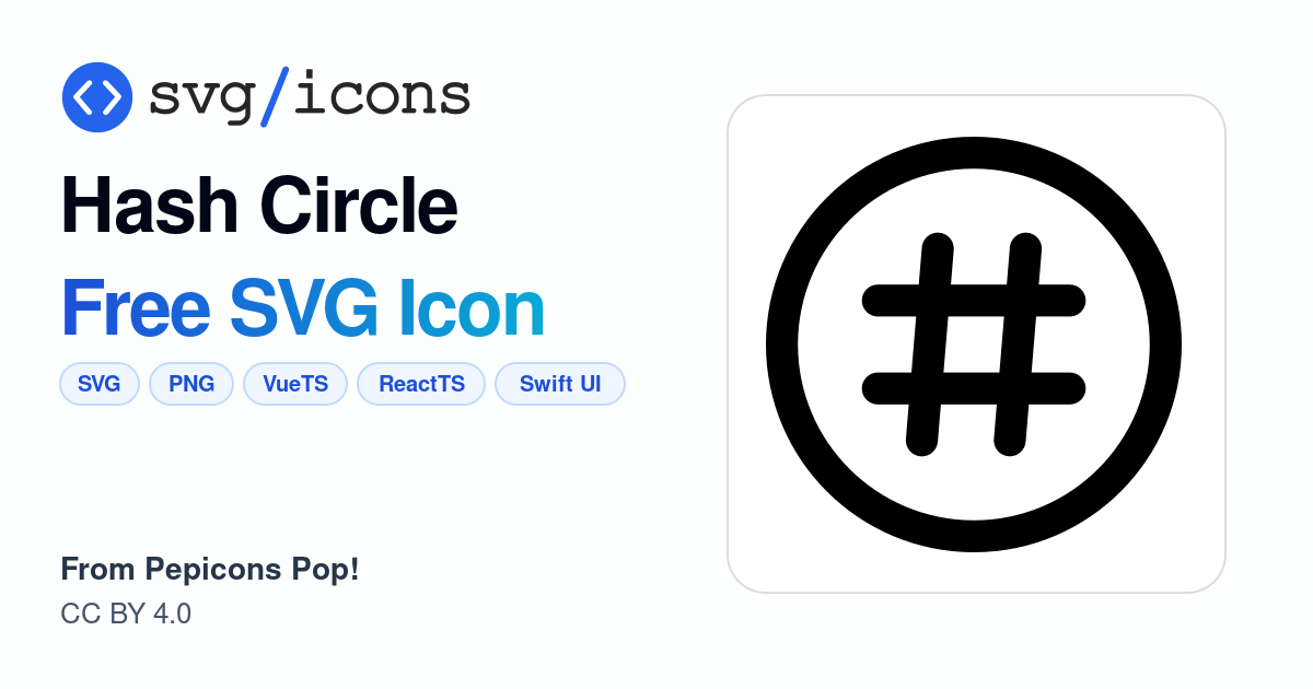 Hash-circle SVG Icon - Free Hash-circle PNG & SVG Download