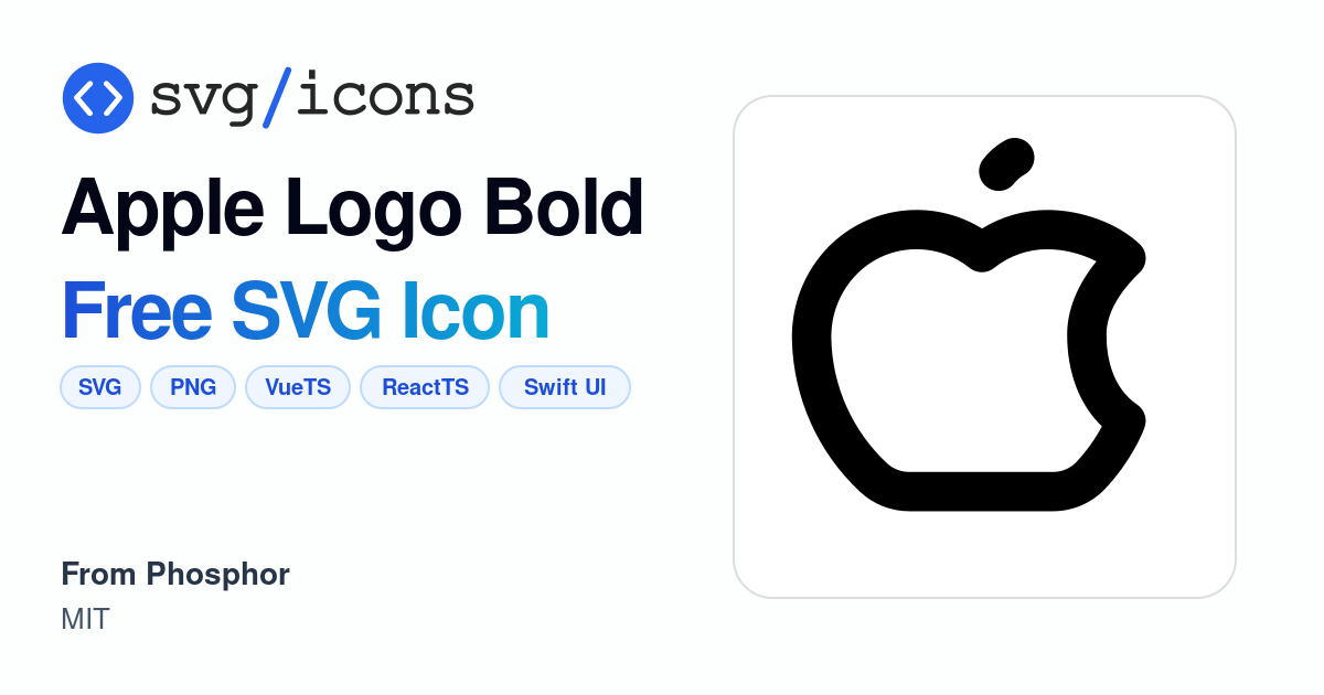 Apple-logo-bold SVG Icon - Free Apple-logo-bold PNG & SVG Download