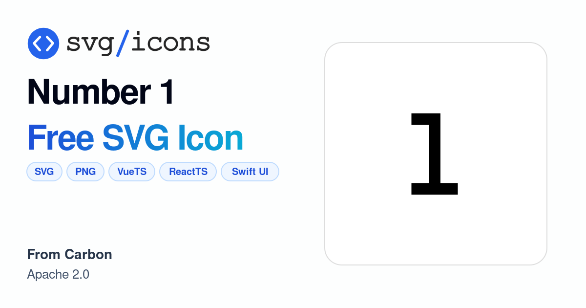 Number-1 SVG Icon - Free Number-1 PNG & SVG Download