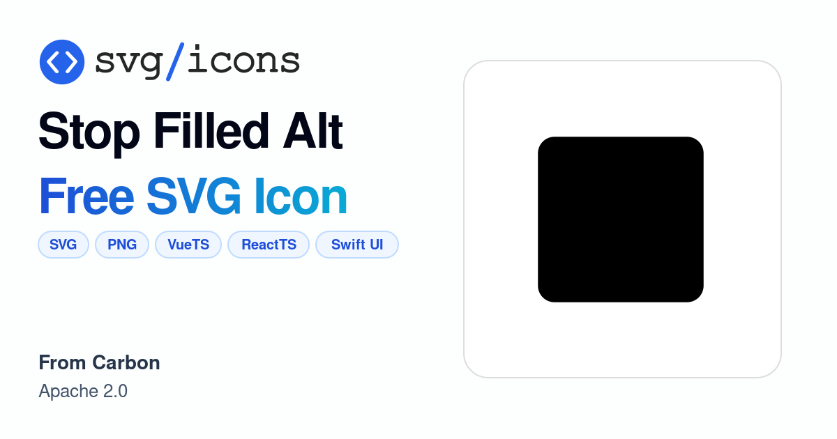 Stop-filled-alt SVG Icon - Free Stop-filled-alt PNG & SVG Download