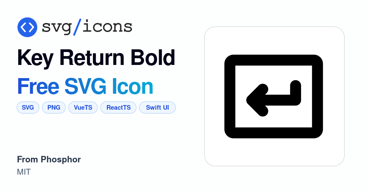 Key-return-bold SVG Icon - Free Key-return-bold PNG & SVG Download